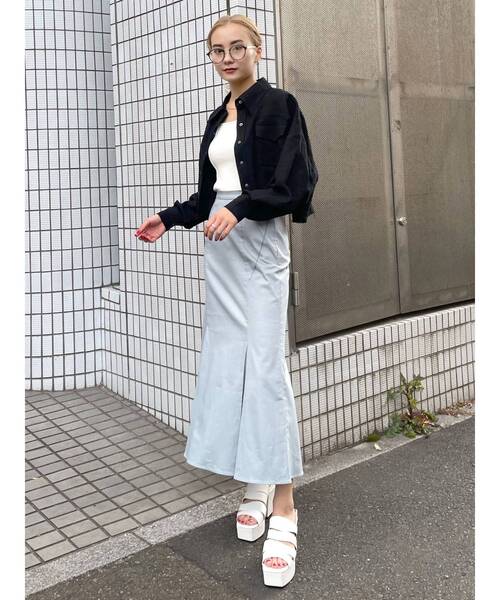 EMODA（エモダ）の「パネルロングマーメイドスカート（スカート・レディース・ブラック/ブルー/アイボリー・SMALL/MEDIUM）」の17枚目の写真