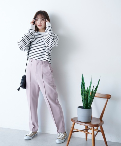 ボーダー短丈Tシャツ