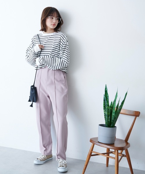 ボーダー短丈Tシャツ