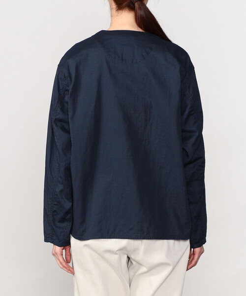 DANTON(ダントン)の「DANTON | ボイルダブルガーゼ ノーカラーカバーオール WOMEN(カバーオール・レディース・オフホワイト/ネイビー・36)」の22枚目の写真