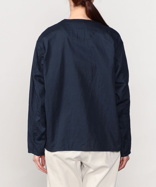 DANTON(ダントン)の「DANTON | ボイルダブルガーゼ ノーカラーカバーオール WOMEN(カバーオール・レディース・オフホワイト/ネイビー・36)」の12枚目の写真
