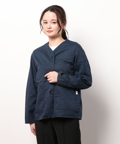 DANTON(ダントン)の「DANTON | ボイルダブルガーゼ ノーカラーカバーオール WOMEN(カバーオール・レディース・オフホワイト/ネイビー・36)」の16枚目の写真