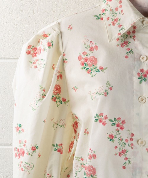 me+em select（ミームセレクト）の「花柄パワーショルダークロップドシャツブラウス（シャツ/ブラウス・レディース・アイボリー・FREE）」の12枚目の写真