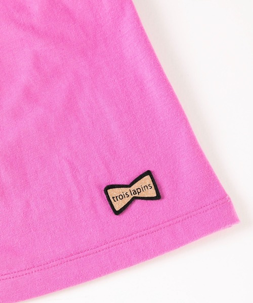 trois lapins kp（トロワラパンケーピー）の「袖レース半袖Tシャツ(110-130cm)（Tシャツ/カットソー・キッズ・ワインレッド/杢グレー・110cm/120cm/130cm）」の4枚目の写真