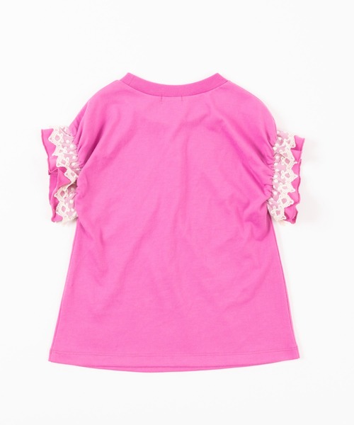 trois lapins kp（トロワラパンケーピー）の「袖レース半袖Tシャツ(110-130cm)（Tシャツ/カットソー・キッズ・ワインレッド/杢グレー・110cm/120cm/130cm）」の5枚目の写真