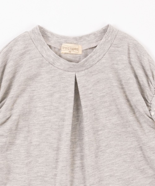 trois lapins kp（トロワラパンケーピー）の「袖レース半袖Tシャツ(110-130cm)（Tシャツ/カットソー・キッズ・ワインレッド/杢グレー・110cm/120cm/130cm）」の10枚目の写真