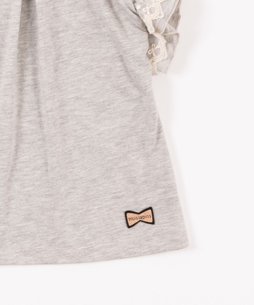 trois lapins kp（トロワラパンケーピー）の「袖レース半袖Tシャツ(110-130cm)（Tシャツ/カットソー・キッズ・ワインレッド/杢グレー・110cm/120cm/130cm）」の12枚目の写真
