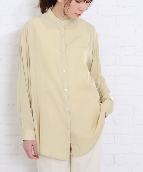 SHOO・LA・RUE（シューラルー）の「◆シアードルマンシャツ（シャツ/ブラウス・レディース・ライトブルー/オフホワイト/イエロー/ピンク系・00）」の6枚目の写真