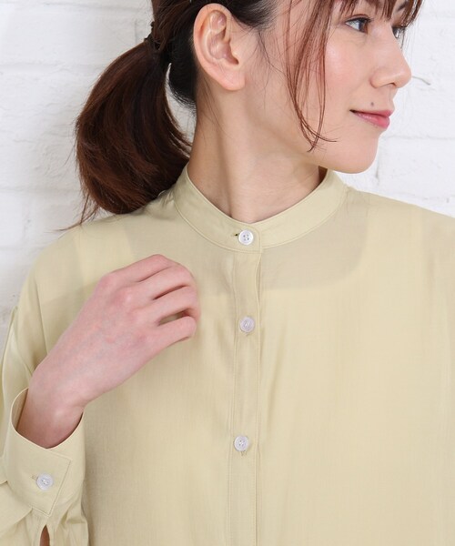 SHOO・LA・RUE（シューラルー）の「◆シアードルマンシャツ（シャツ/ブラウス・レディース・ライトブルー/オフホワイト/イエロー/ピンク系・00）」の9枚目の写真