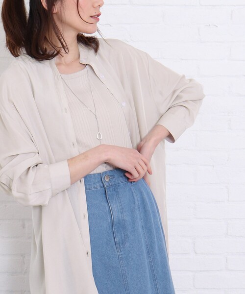 SHOO・LA・RUE（シューラルー）の「◆シアードルマンシャツ（シャツ/ブラウス・レディース・ライトブルー/オフホワイト/イエロー/ピンク系・00）」の13枚目の写真