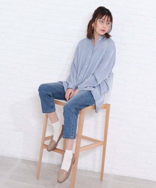 SHOO・LA・RUE（シューラルー）の「◆シアードルマンシャツ（シャツ/ブラウス・レディース・ライトブルー/オフホワイト/イエロー/ピンク系・00）」の21枚目の写真