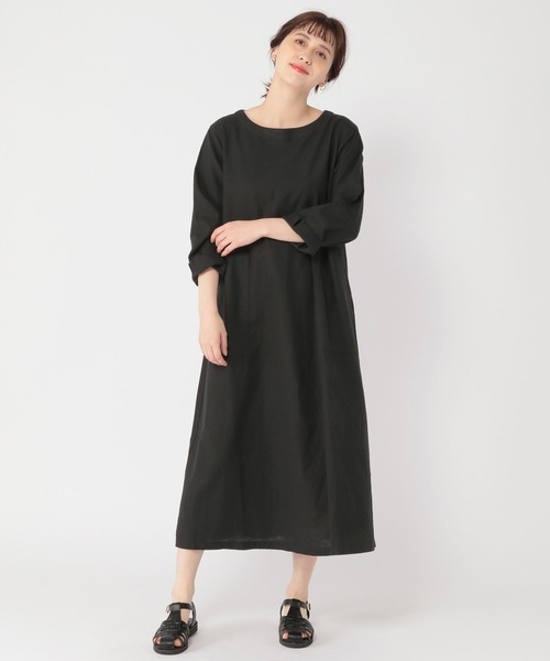 studio CLIP（スタディオクリップ）の「リネンレーヨンカラフルワンピース[プチサイズあり]（ワンピース・レディース・グリーン/その他1/ブラック/イエロー・PF/FREE）」の7枚目の写真