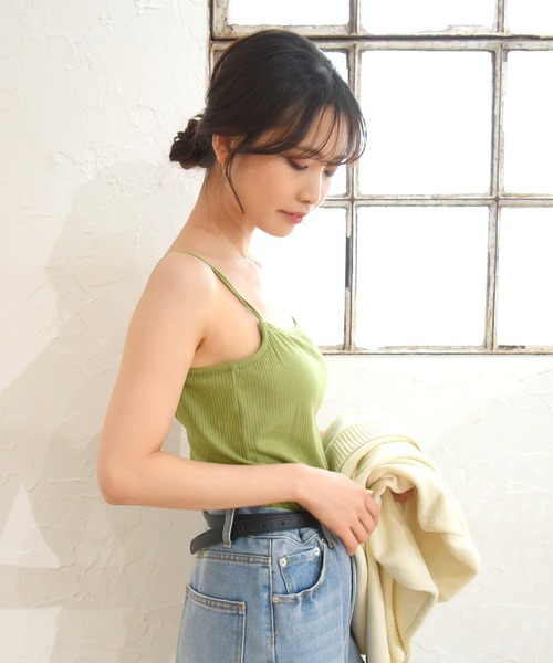 sango(sango)の「テレコリブバッククロスキャミソール(キャミソール・レディース・ブラック/オフホワイト/ライトグリーン・FREE)」の15枚目の写真