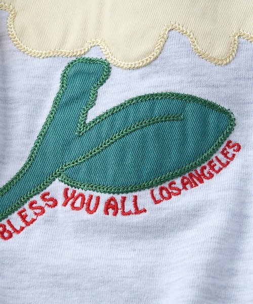 WHO'S WHO gallery（フーズフーギャラリー）の「【BLESS YOU/ブレスユー】フラワーワッペン刺繍TEE（Tシャツ/カットソー・レディース・アッシュグレー/ネイビー/ホワイト/グリーン・FREE）」の19枚目の写真