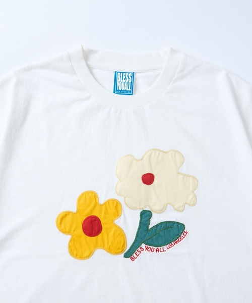WHO'S WHO gallery（フーズフーギャラリー）の「【BLESS YOU/ブレスユー】フラワーワッペン刺繍TEE（Tシャツ/カットソー・レディース・アッシュグレー/ネイビー/ホワイト/グリーン・FREE）」の12枚目の写真