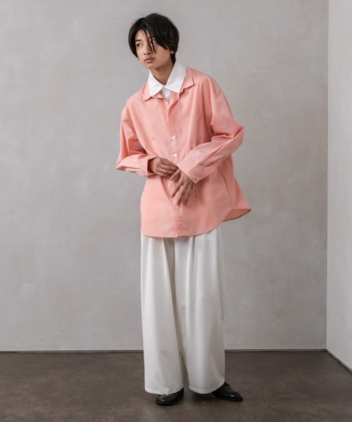 Adoon plain(アドーンプレーン)の「【Adoon plain】レイヤードシャツ(シャツ/ブラウス・メンズ・グレー/ピンク・MEDIUM/LARGE)」の11枚目の写真