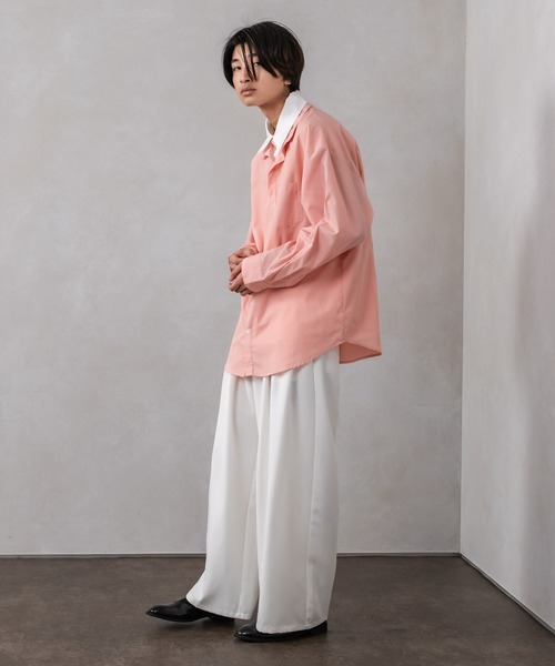 Adoon plain(アドーンプレーン)の「【Adoon plain】レイヤードシャツ(シャツ/ブラウス・メンズ・グレー/ピンク・MEDIUM/LARGE)」の14枚目の写真