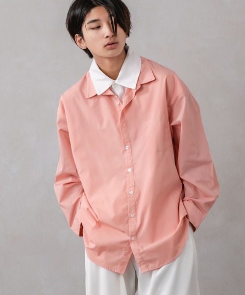 Adoon plain(アドーンプレーン)の「【Adoon plain】レイヤードシャツ(シャツ/ブラウス・メンズ・グレー/ピンク・MEDIUM/LARGE)」の16枚目の写真