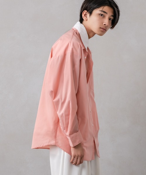 Adoon plain(アドーンプレーン)の「【Adoon plain】レイヤードシャツ(シャツ/ブラウス・メンズ・グレー/ピンク・MEDIUM/LARGE)」の18枚目の写真