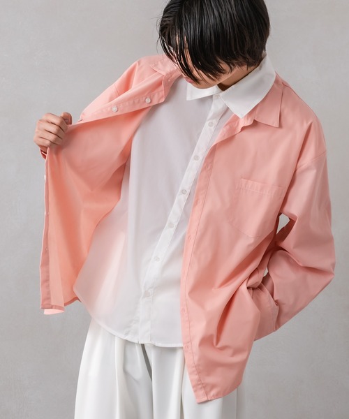 Adoon plain(アドーンプレーン)の「【Adoon plain】レイヤードシャツ(シャツ/ブラウス・メンズ・グレー/ピンク・MEDIUM/LARGE)」の17枚目の写真