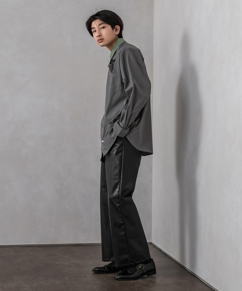 Adoon plain(アドーンプレーン)の「【Adoon plain】レイヤードシャツ(シャツ/ブラウス・メンズ・グレー/ピンク・MEDIUM/LARGE)」の5枚目の写真