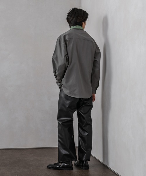 Adoon plain(アドーンプレーン)の「【Adoon plain】レイヤードシャツ(シャツ/ブラウス・メンズ・グレー/ピンク・MEDIUM/LARGE)」の6枚目の写真