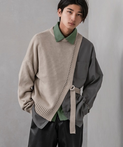 Adoon plain(アドーンプレーン)の「【Adoon plain】レイヤードシャツ(シャツ/ブラウス・メンズ・グレー/ピンク・MEDIUM/LARGE)」の9枚目の写真