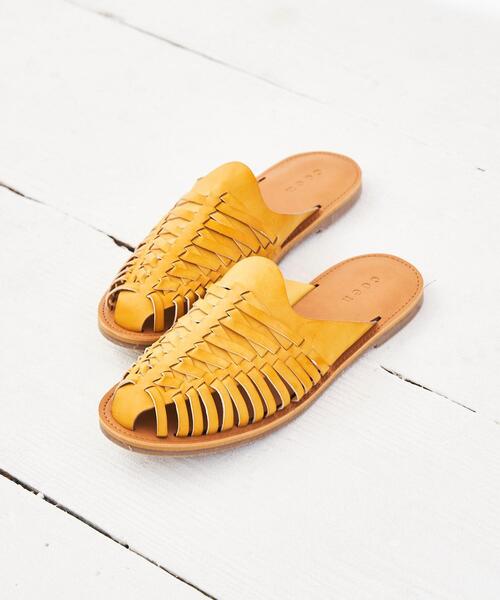 coen(コーエン)の「グルカメッシュミュール(サンダル・レディース・ホワイト/イエロー・S/M/L)」の8枚目の写真