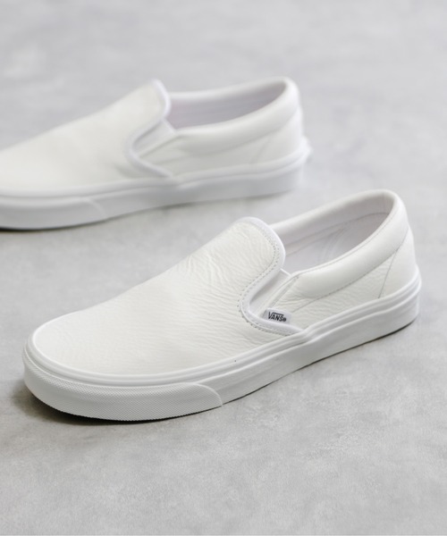 And A（アンドエー）の「VANS ヴァンズ / CLASSIC SLIP-ON PREMIUM LEATHER クラシック スリッポン プレミアムレザー ローカット レザースニーカー / VN0A5AO8W00（スリッポン・メンズ・ホワイト・27.0cm/26.5cm/27.5cm）」の10枚目の写真