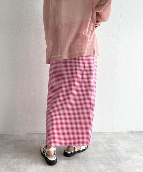 w closet（ダブルクローゼット）の「シアー襟付き配色ラインカーディガン（カーディガン/ボレロ・レディース・オフホワイト/ピンク/グリーン系その他・FREE）」の11枚目の写真