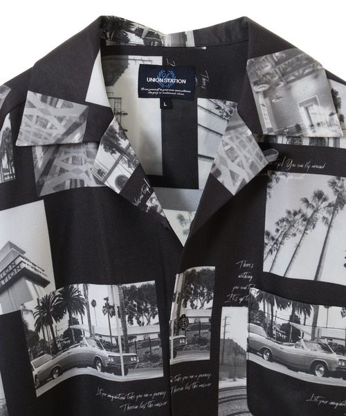 UNION STATION（ユニオンステーション）の「ジョーゼットマテリアル フォトプリントオープンカラーシャツ（シャツ/ブラウス・メンズ・ホワイト/ブラック・LL/L/M）」の12枚目の写真
