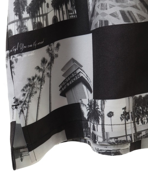 UNION STATION（ユニオンステーション）の「ジョーゼットマテリアル フォトプリントオープンカラーシャツ（シャツ/ブラウス・メンズ・ホワイト/ブラック・LL/L/M）」の8枚目の写真