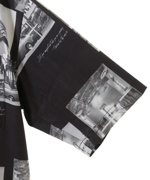 UNION STATION（ユニオンステーション）の「ジョーゼットマテリアル フォトプリントオープンカラーシャツ（シャツ/ブラウス・メンズ・ホワイト/ブラック・LL/L/M）」の6枚目の写真