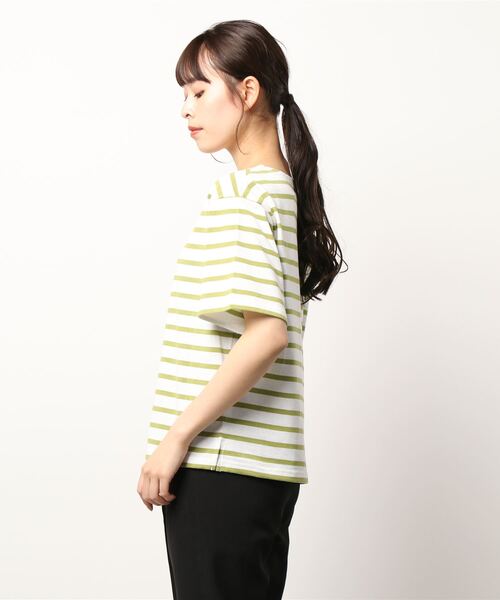 Lugnoncure(ルノンキュール)の「ボーダーTシャツ(Tシャツ/カットソー・レディース・ブルー/グリーン/チャコール・フリ-)」の4枚目の写真