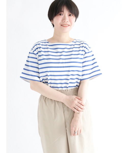 Lugnoncure(ルノンキュール)の「ボーダーTシャツ(Tシャツ/カットソー・レディース・ブルー/グリーン/チャコール・フリ-)」の3枚目の写真