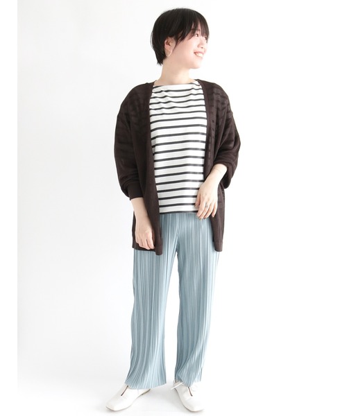 Lugnoncure(ルノンキュール)の「ボーダーTシャツ(Tシャツ/カットソー・レディース・ブルー/グリーン/チャコール・フリ-)」の9枚目の写真