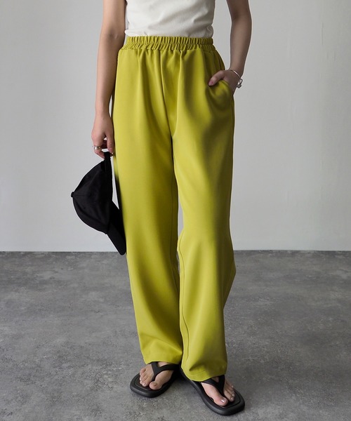 Riberry（リベリー）の「【セットアップ可】カラーイージースラックスパンツ（スラックス・レディース・ブラック/オレンジ/ライム/アイボリー・FREE）」の4枚目の写真