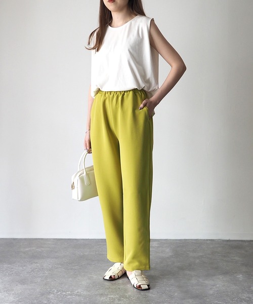 Riberry（リベリー）の「【セットアップ可】カラーイージースラックスパンツ（スラックス・レディース・ブラック/オレンジ/ライム/アイボリー・FREE）」の20枚目の写真