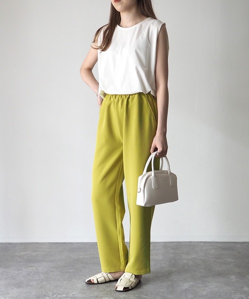 Riberry（リベリー）の「【セットアップ可】カラーイージースラックスパンツ（スラックス・レディース・ブラック/オレンジ/ライム/アイボリー・FREE）」の19枚目の写真