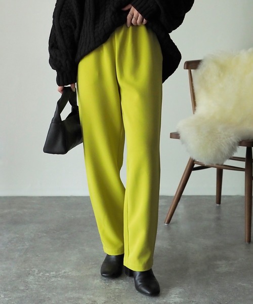 Riberry（リベリー）の「【セットアップ可】カラーイージースラックスパンツ（スラックス・レディース・ブラック/オレンジ/ライム/アイボリー・FREE）」の6枚目の写真