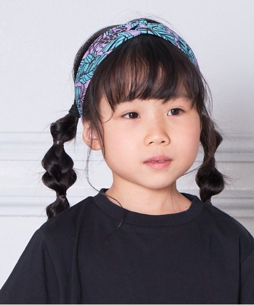 MAKE YOUR DAY（メイクユアデイ）の「パイナップルアロハ柄ヘアバンド（ヘアバンド・キッズ・グレー/パープル/イエロー・S/M）」の2枚目の写真