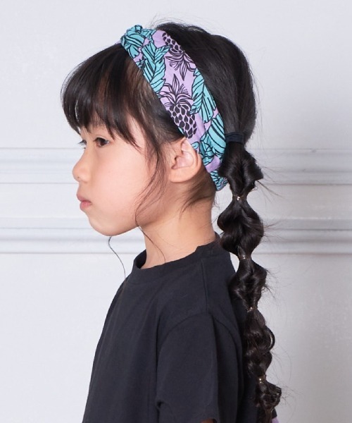 MAKE YOUR DAY（メイクユアデイ）の「パイナップルアロハ柄ヘアバンド（ヘアバンド・キッズ・グレー/パープル/イエロー・S/M）」の6枚目の写真