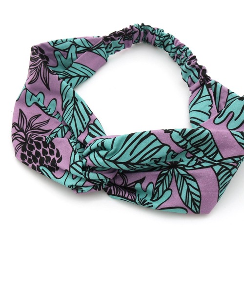 MAKE YOUR DAY（メイクユアデイ）の「パイナップルアロハ柄ヘアバンド（ヘアバンド・キッズ・グレー/パープル/イエロー・S/M）」の12枚目の写真