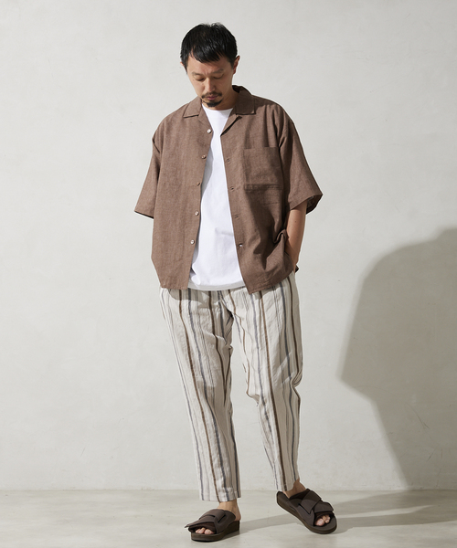 JOURNAL STANDARD relume（ジャーナルスタンダード　レリューム）の「リネンオープンカラーシャツ（シャツ/ブラウス・メンズ・ブラウン/ブラックミックス/グリーン/ブルー系その他・MEDIUM/LARGE）」の13枚目の写真