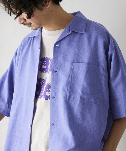 JOURNAL STANDARD relume（ジャーナルスタンダード　レリューム）の「リネンオープンカラーシャツ（シャツ/ブラウス・メンズ・ブラウン/ブラックミックス/グリーン/ブルー系その他・MEDIUM/LARGE）」の17枚目の写真