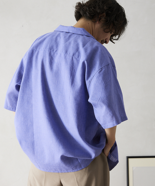 JOURNAL STANDARD relume（ジャーナルスタンダード　レリューム）の「リネンオープンカラーシャツ（シャツ/ブラウス・メンズ・ブラウン/ブラックミックス/グリーン/ブルー系その他・MEDIUM/LARGE）」の18枚目の写真