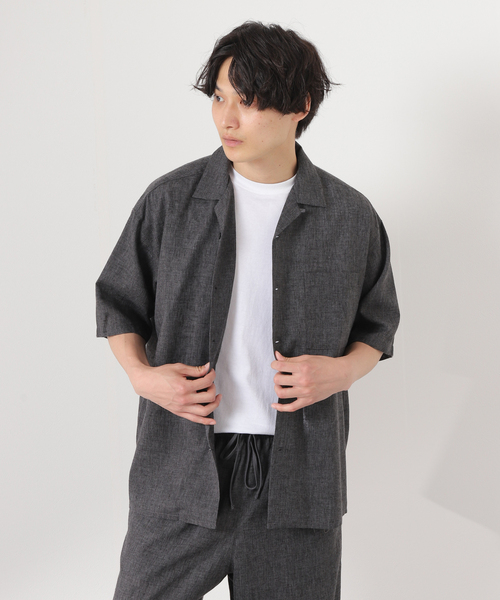 JOURNAL STANDARD relume（ジャーナルスタンダード　レリューム）の「リネンオープンカラーシャツ（シャツ/ブラウス・メンズ・ブラウン/ブラックミックス/グリーン/ブルー系その他・MEDIUM/LARGE）」の21枚目の写真