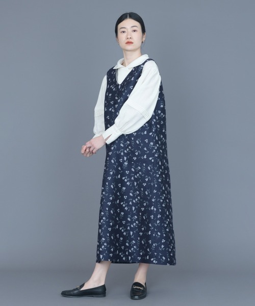 rikolekt(リコレクト)の「flutter Nosleeve Dress(ワンピース・レディース・グレー/ネイビー・0/1)」の2枚目の写真