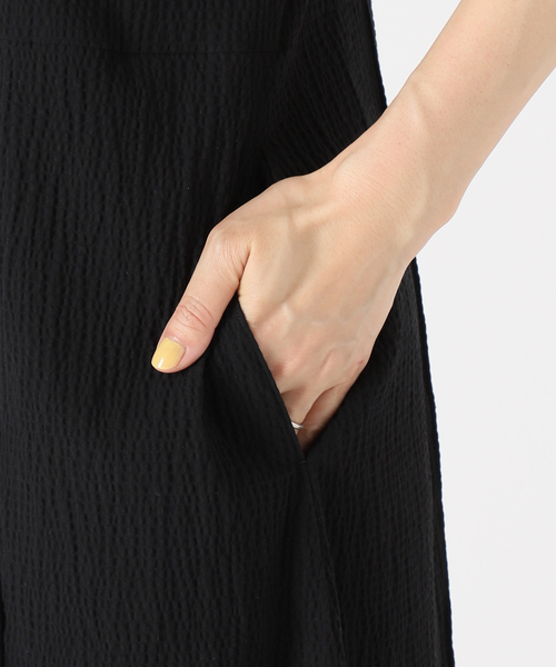 近年　IENA　イエナ　リップルコットンオールインワン　サロペット　ワイド セール】リップルコットンオールインワン（つなぎ