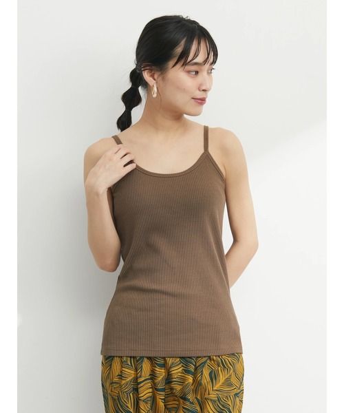 Green　Parks（グリーンパークス）の「カップ付きリブインナー＊（タンクトップ・レディース・ホワイト/ブラック/ブラウン/ホワイト系その他2・FREE）」の5枚目の写真